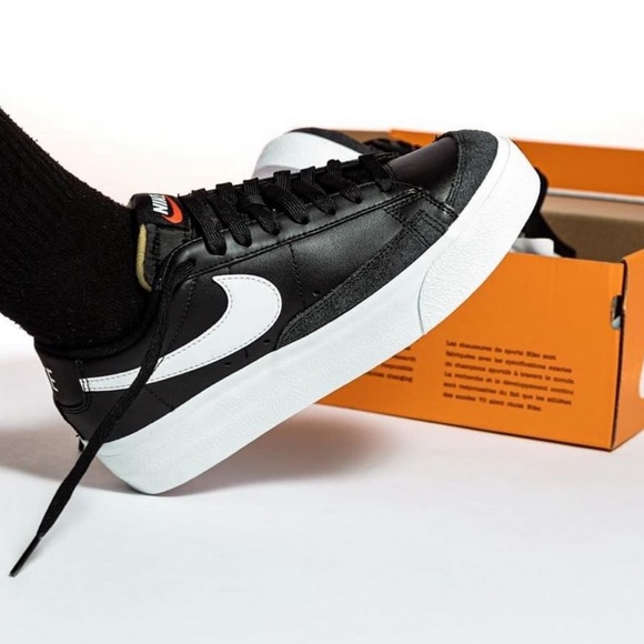 New Nike Blazer low platform black sneakers shoes - Picture 2 of 10